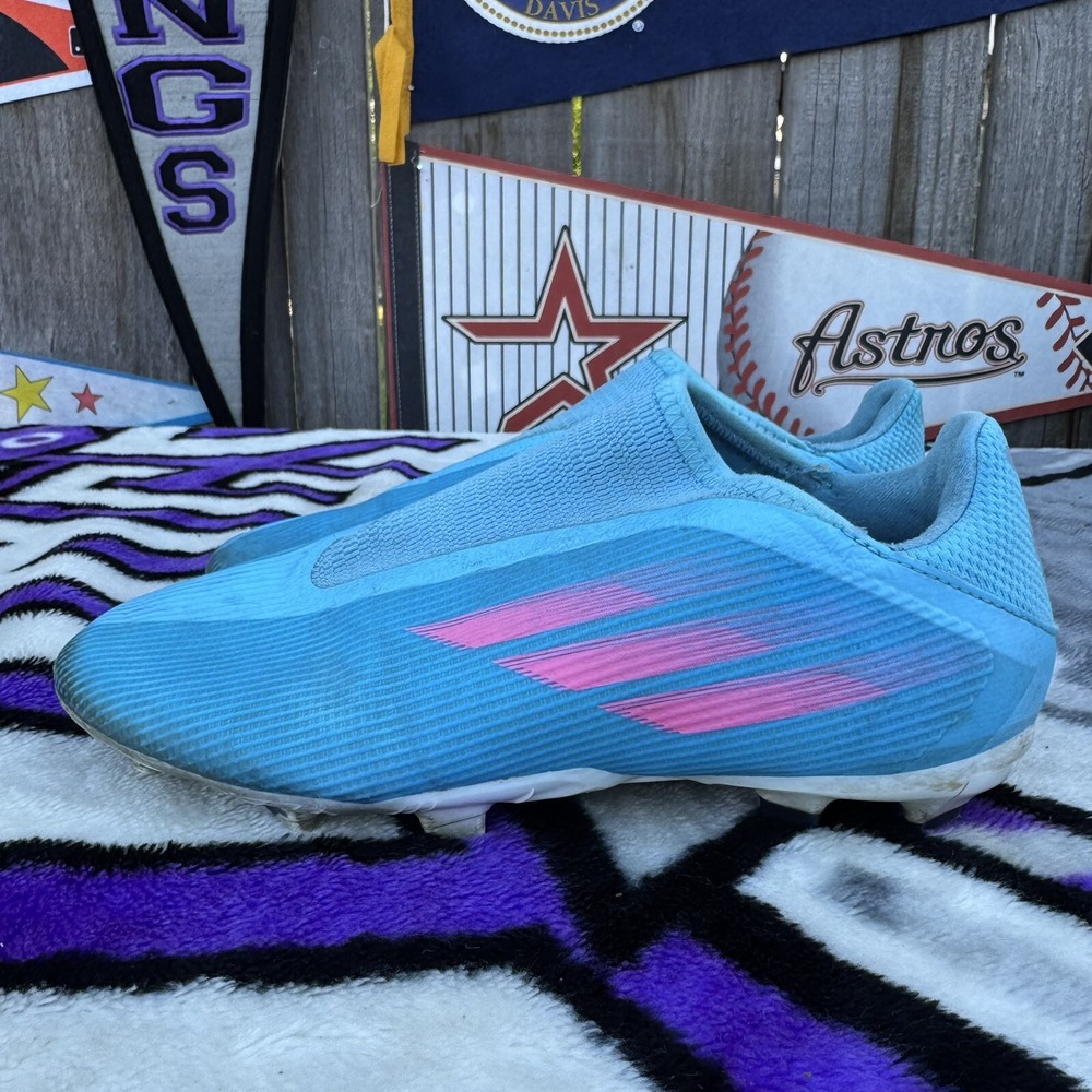Size 5 - Adidas X Speedflow.3 FG Soccer Cleat Slip On Blue Pink Youth GW7497